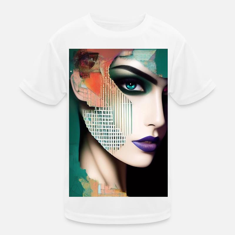 Abstrakte Gesichts Kunst Kinder Funktions-T-Shirt