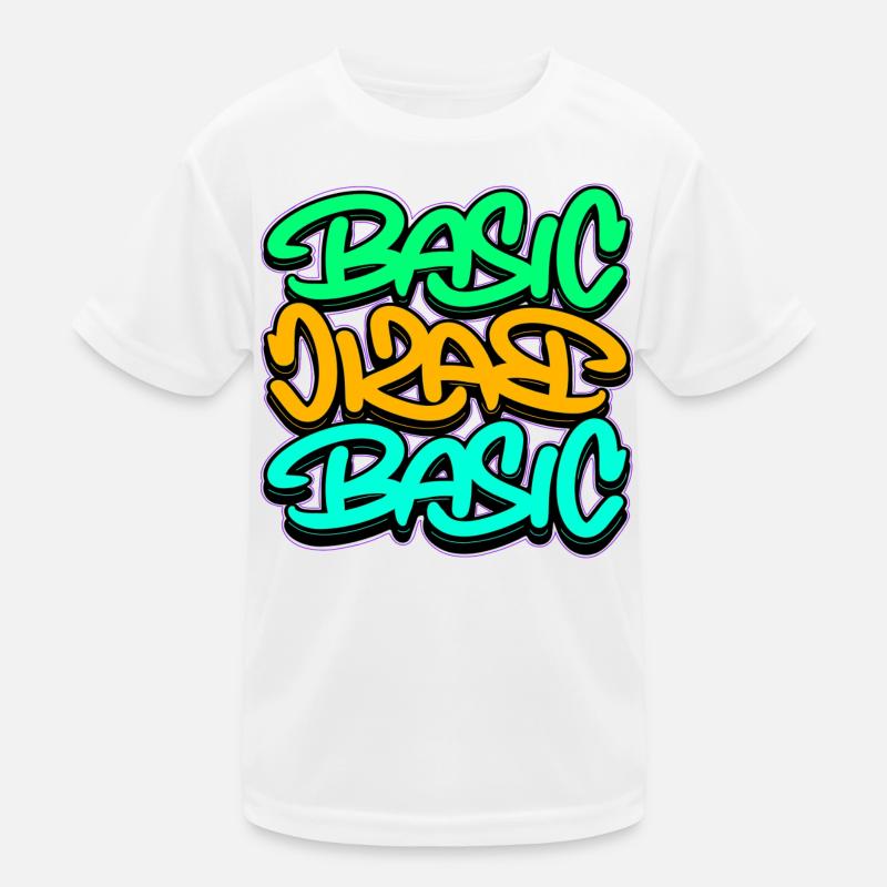 Urban Graffiti Basic Dreifach Schrift Kinder Funktions-T-Shirt