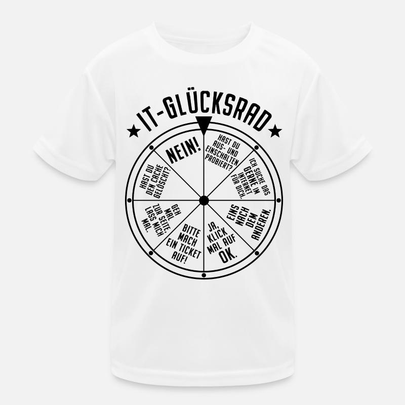 IT Support Glücksrad Service Desk IT Helpdesk Nerd Kinder Funktions-T-Shirt
