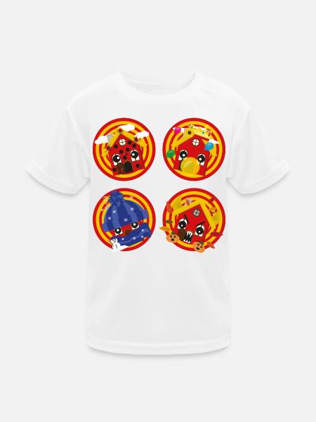 Häuschens Jahreszeiten-Party - Kinder Funktions-T-Shirt - Weiß - Vorne