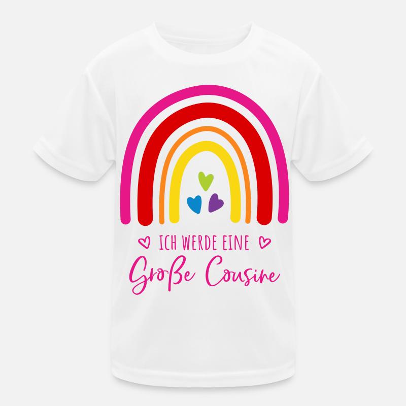 Ich werde eine große Cousine Regenbogen Kinder Funktions-T-Shirt