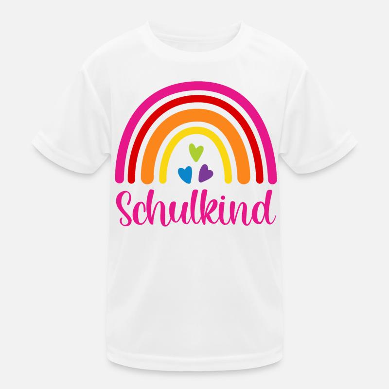 Schulkind Regenbogen Schulanfang Einschulung 2026 Kinder Funktions-T-Shirt