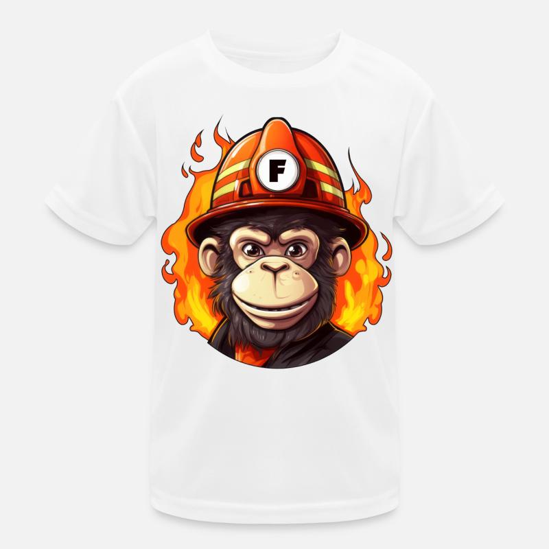 Fire Brigade Monkey Kids Functional T-Shirt
