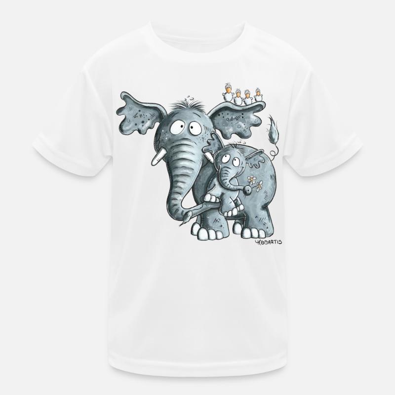 Maman éléphant et bébé éléphant T-shirt sport Enfant