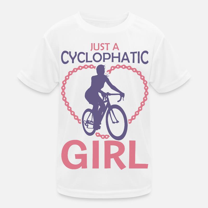 Radfahrer Mädchen Kinder Funktions-T-Shirt