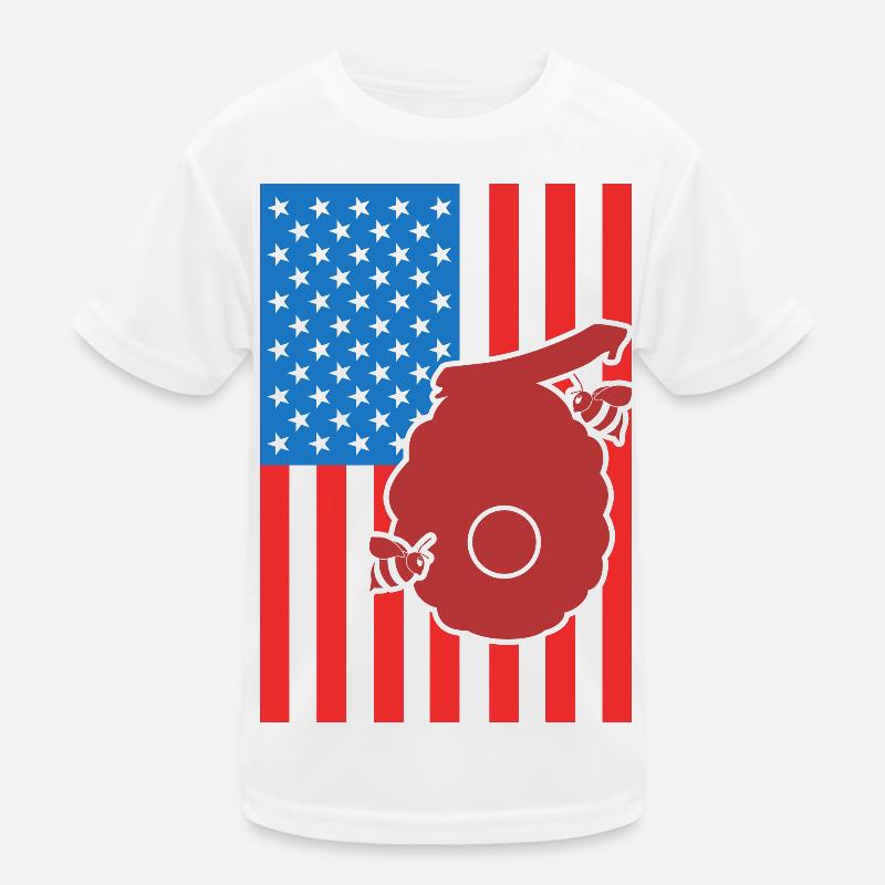 Apiculture Drapeau US T-shirt sport Enfant
