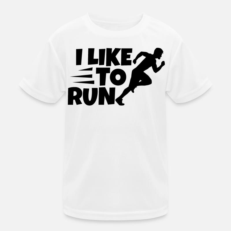 Ich laufe gerne - Kinder Funktions-T-Shirt - Weiß