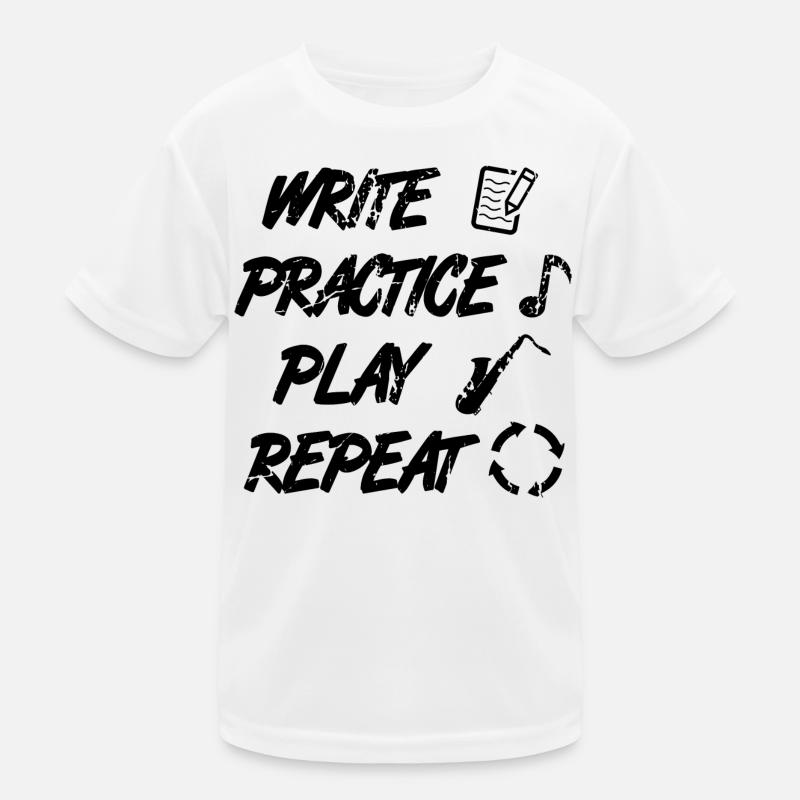 Writing, practicing, playing, repeating Kids Functional T-Shirt