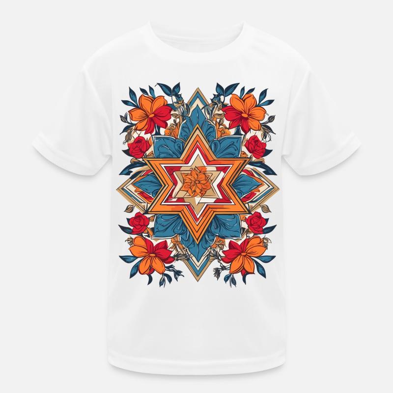 Étoile juive avec des fleurs T-shirt sport Enfant