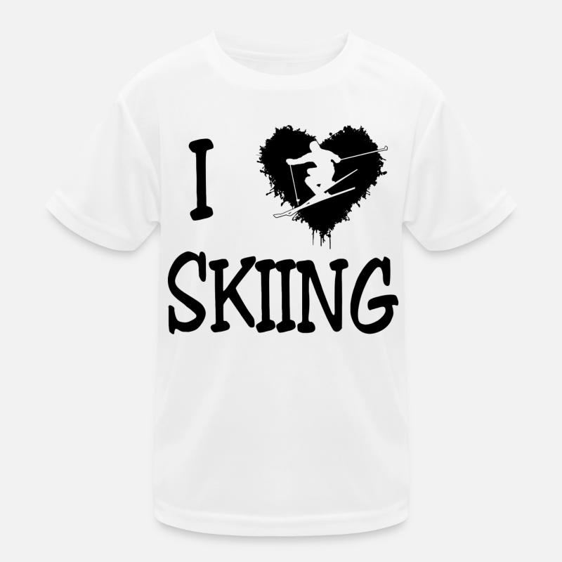 Skiing Kinder Funktions-T-Shirt