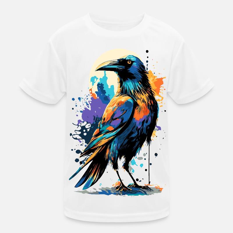 Schwarzer Rabe - Krähe Farbenfroh - Raben & Krähen Kinder Funktions-T-Shirt
