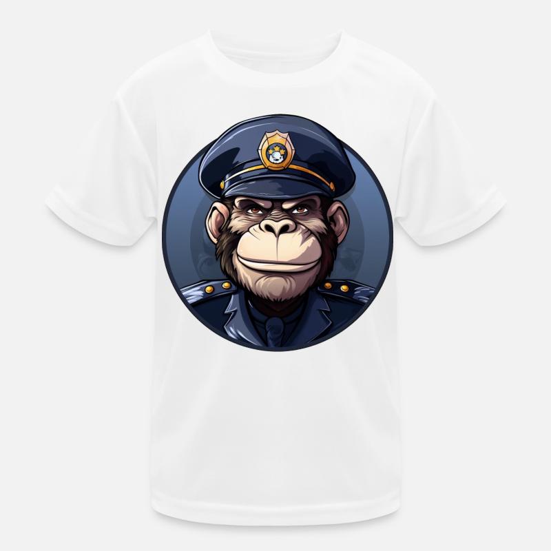 Monkey Policewoman Kids Functional T-Shirt