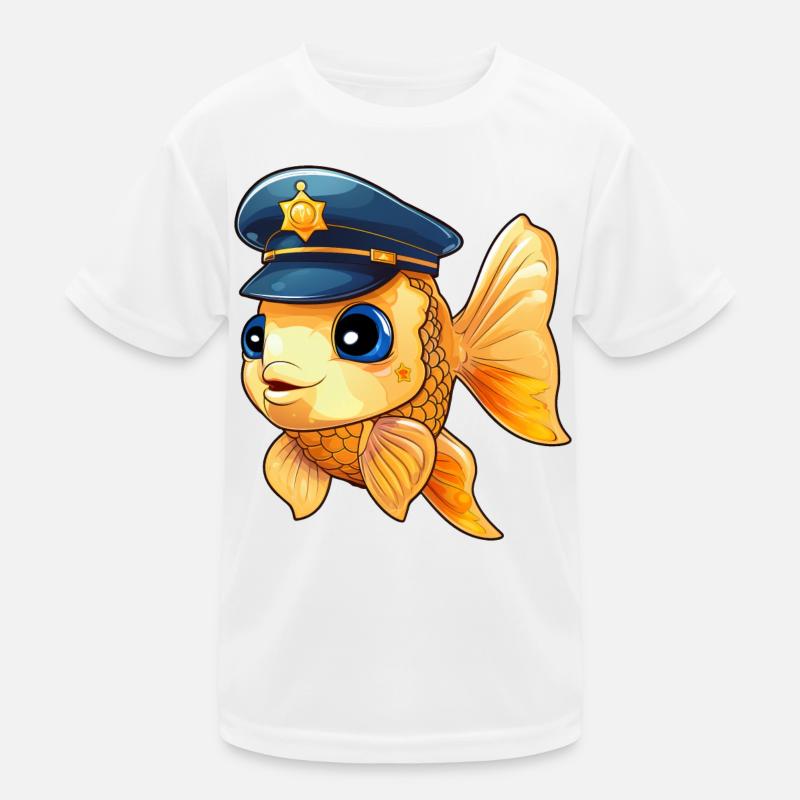 Fisch Polizei Kinder Funktions-T-Shirt