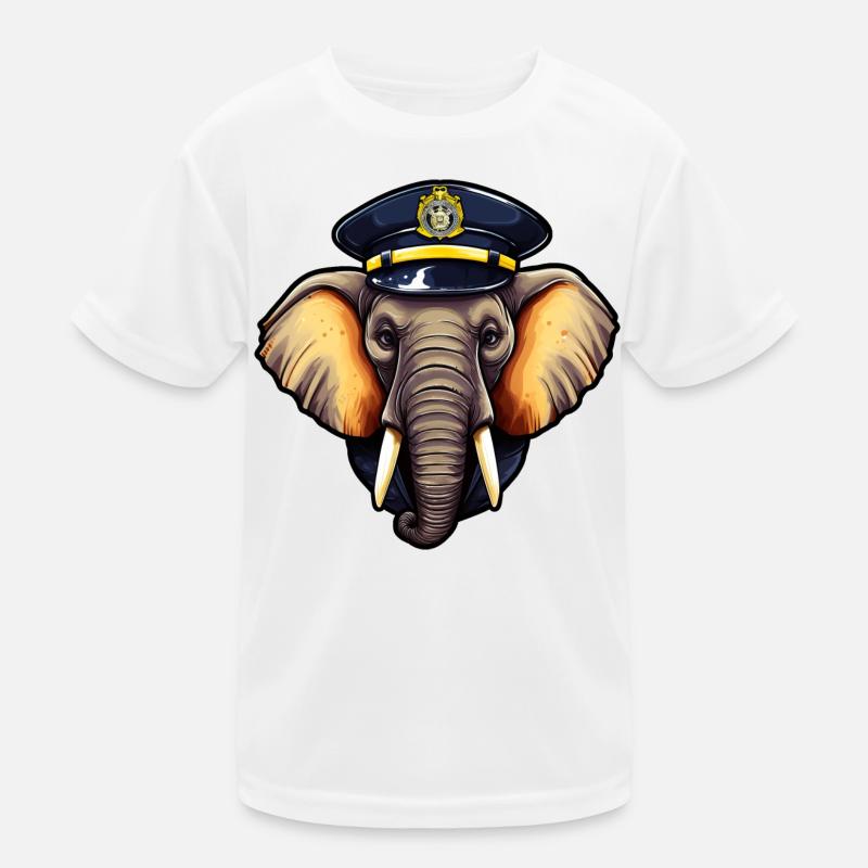 Polizei Elefant Kinder Funktions-T-Shirt