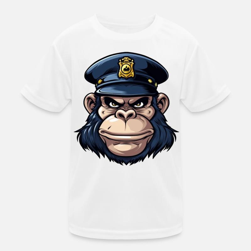 Monkey Policeman Kids Functional T-Shirt