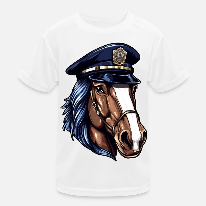 Pferde Polizist Kinder Funktions-T-Shirt