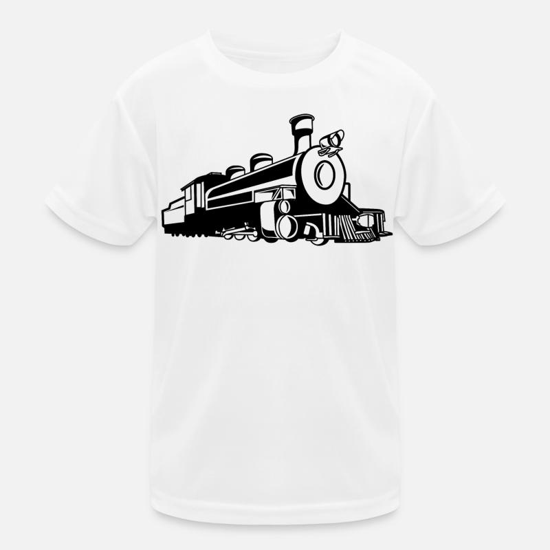 Retro Train Sketch Kids Functional T-Shirt