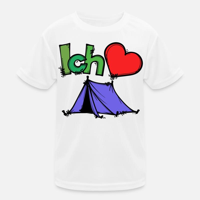 Zelten Camping Camper Statement Wanderlust Herz Kinder Funktions-T-Shirt