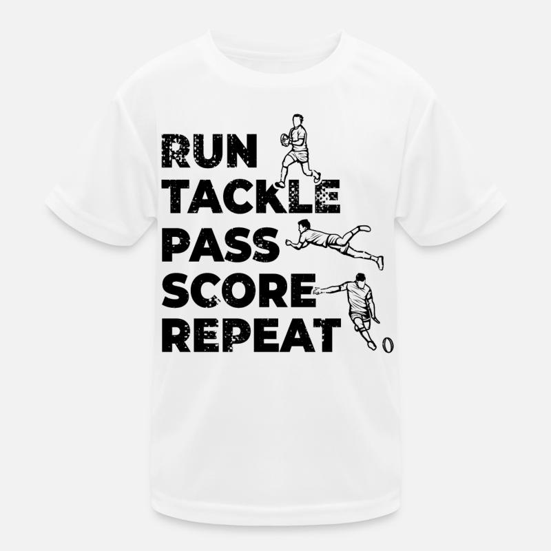 Run Tackle Pass Score Repeat Kinder Funktions-T-Shirt