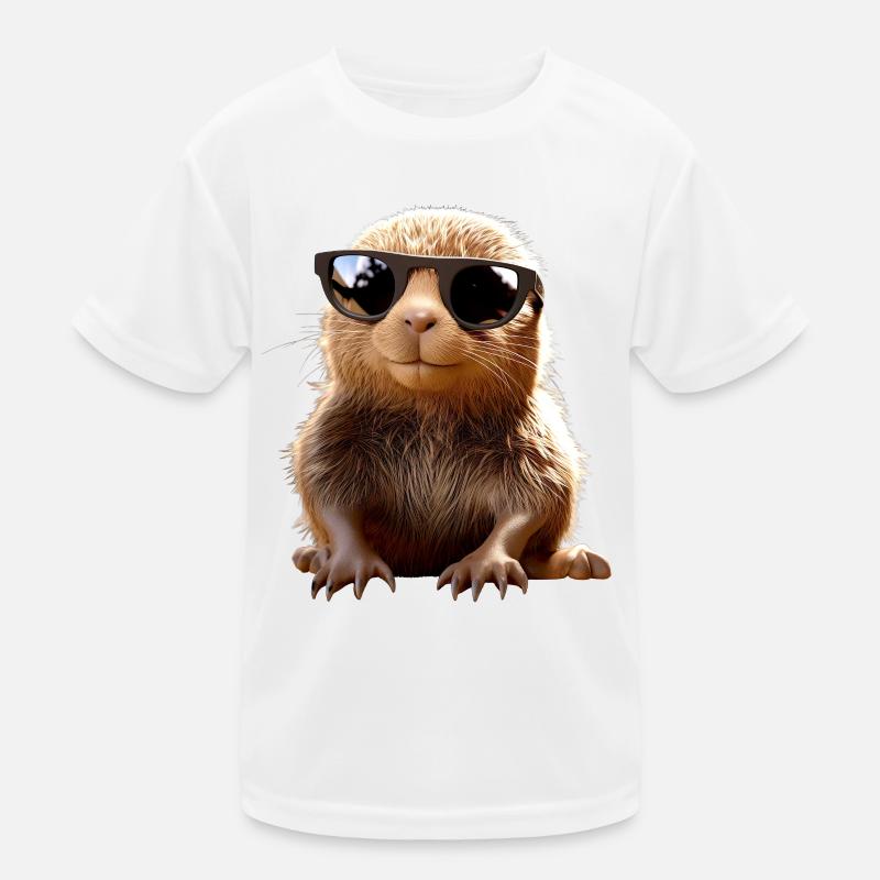 Mole with sunglasses Love Cute Moles Kids Functional T-Shirt