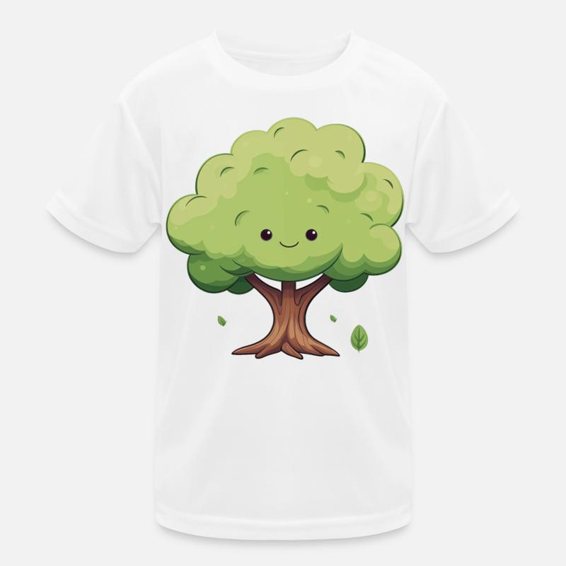 Cuddly Cartoon Tree Kids Functional T-Shirt