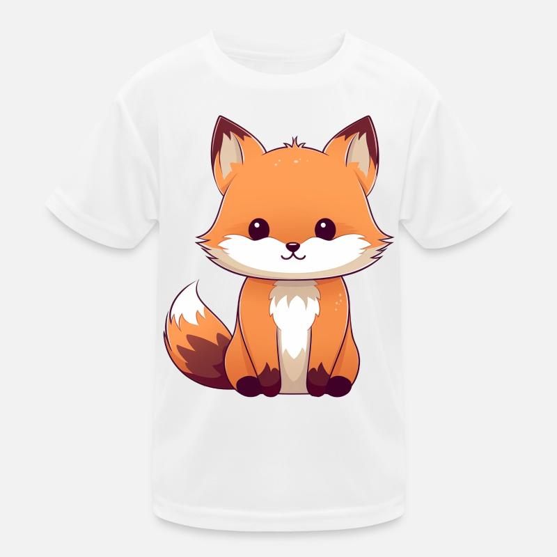 Cute cartoon fox on clothes Kids Functional T-Shirt