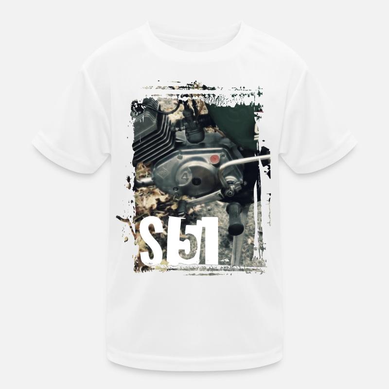 S51 Enduro Motorcycle Engine Block Kids Functional T-Shirt