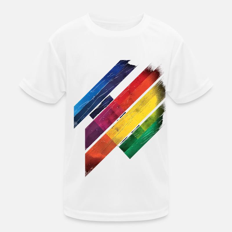 Abstraktes Regenbogen Pride Tornado Design - Lebendig Kinder Funktions-T-Shirt