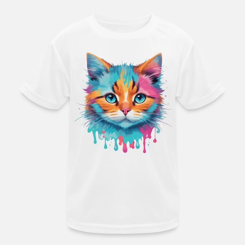 Niedliche Katze Kinder Funktions-T-Shirt