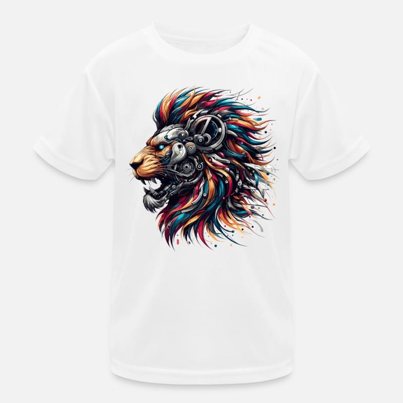 Lion Cyborg Robot Page Gift Kids Functional T-Shirt