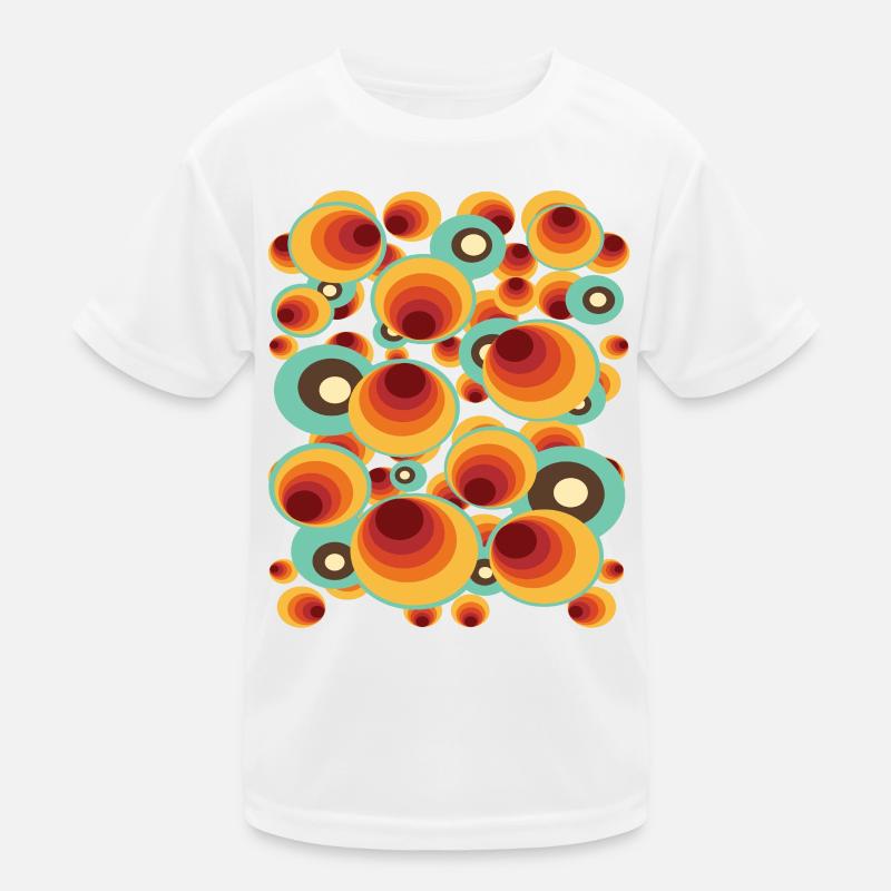 Retro Polka Dots Circle Pattern Kids Functional T-Shirt