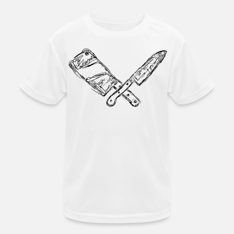 Messer und Hackbeil Zeichnung Kinder Funktions-T-Shirt