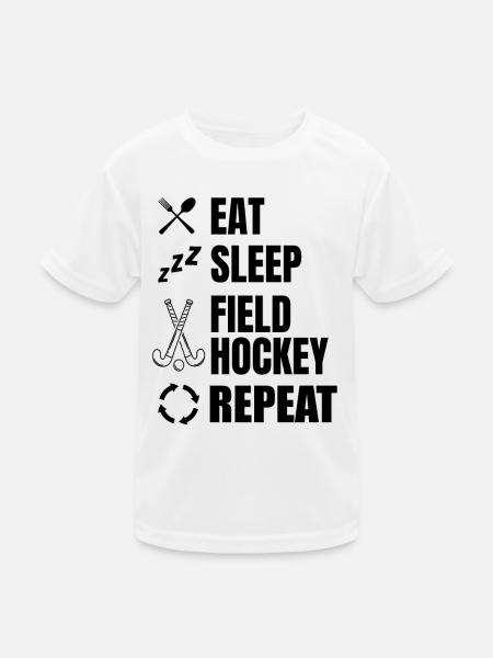 Feldhockey Tagesablauf - Kinder Funktions-T-Shirt - Weiß