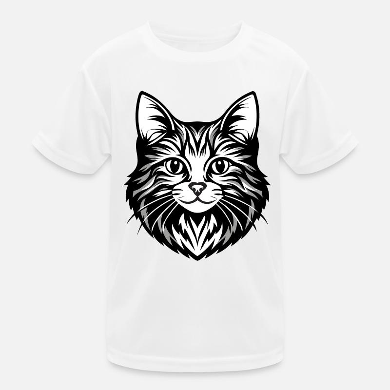 Illustration complexe de visage de chat T-shirt sport Enfant