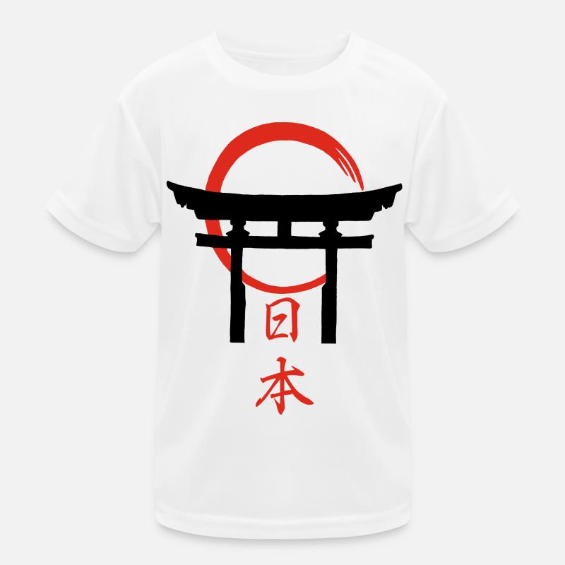 Torii Gate (Black) Kids Functional T-Shirt