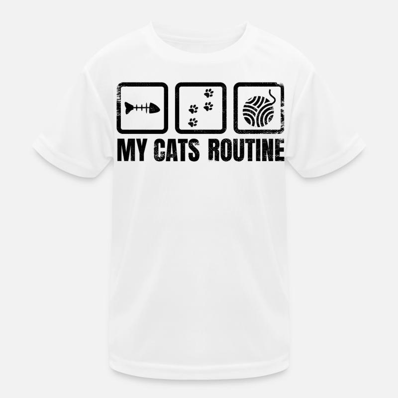 Cat Daily Routine Kids Functional T-Shirt