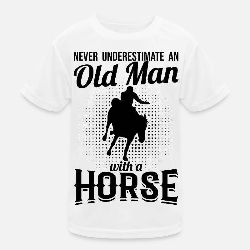 Pferde Opa Kinder Funktions-T-Shirt