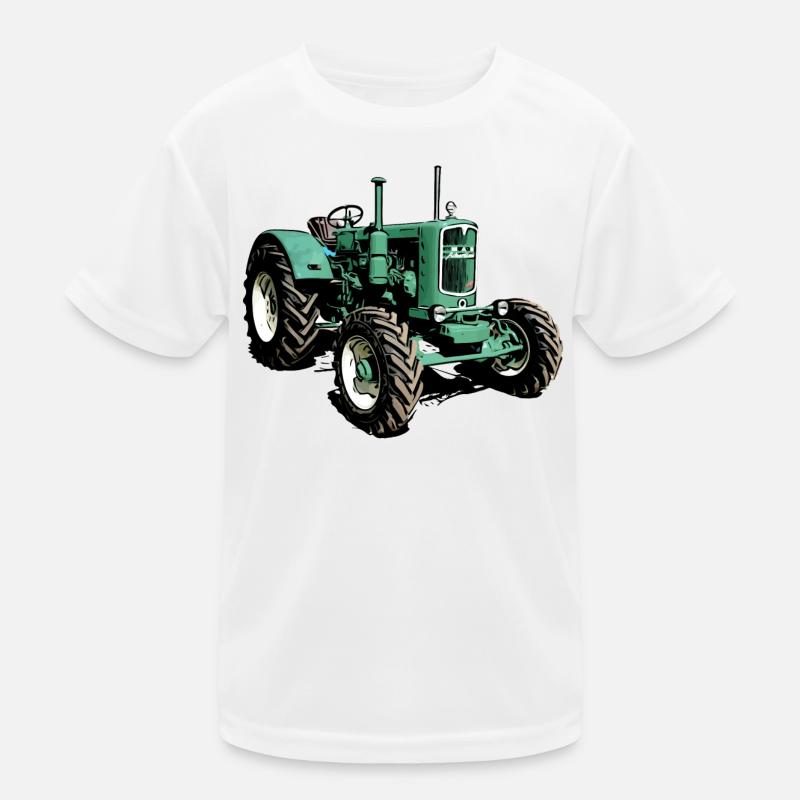 Ackerdiesel Traktor man 4S1 - Kinder Funktions-T-Shirt - Weiß