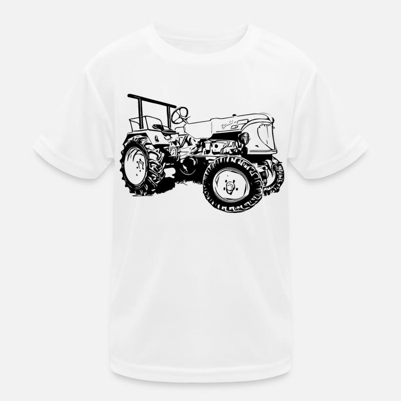Traktor Güldner ADN-8 Haifischmaul - Kinder Funktions-T-Shirt - Weiß