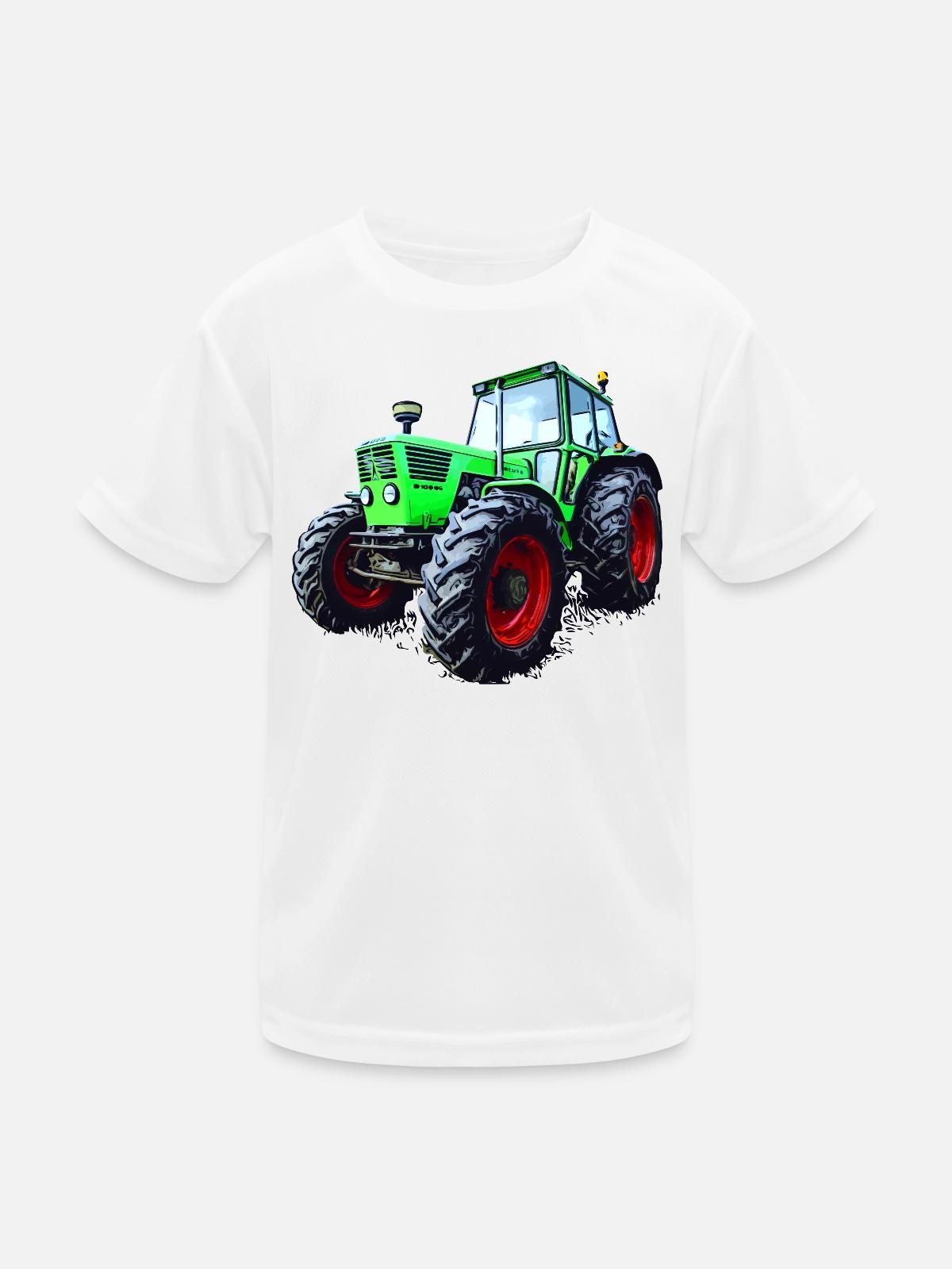 Traktor Deutz 13006 - Kinder Funktions-T-Shirt - Weiß - Vorne