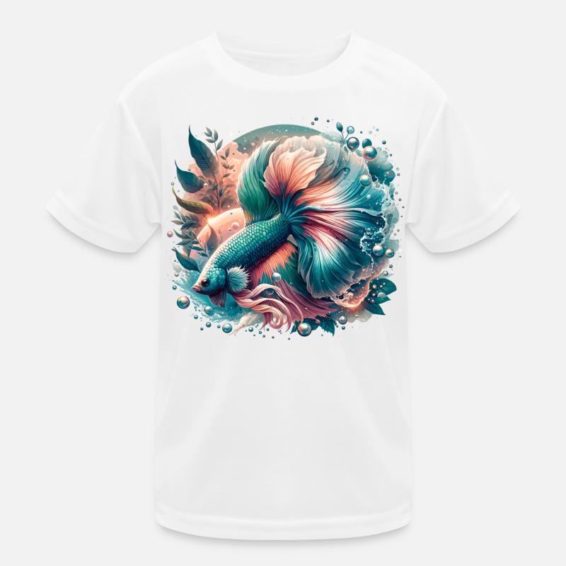 Betta splendens, colorful fish Kids Functional T-Shirt
