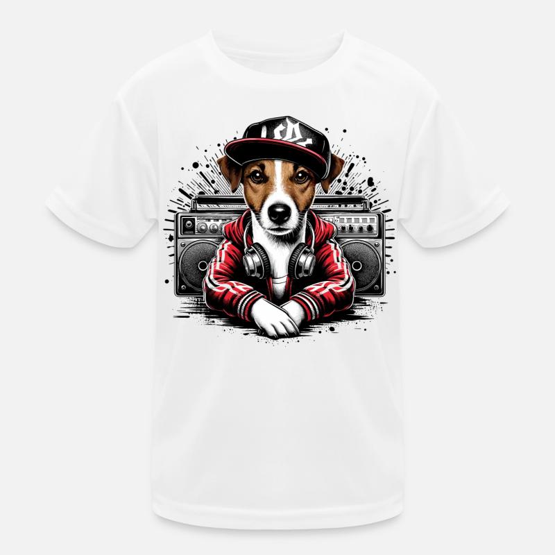 Jack Russell Terrier Ghetto Blaster Gift Kids Functional T-Shirt
