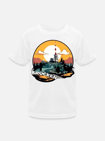 Brocken | Brocken im Harz | Brocken Sendeturm - Kinder Funktions-T-Shirt - Weiß