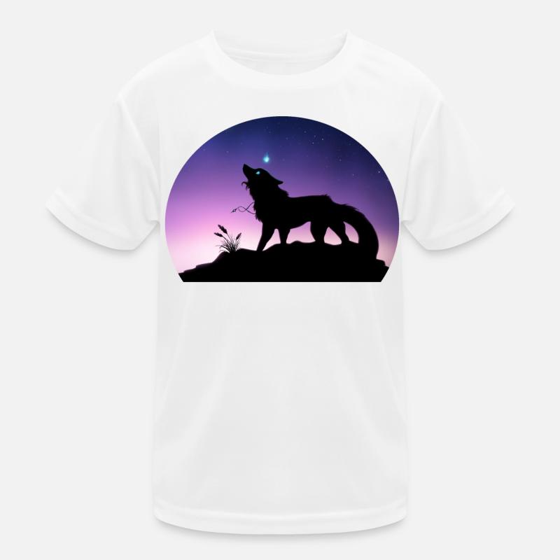 Die Reise eines Sternenwolfs - Silouhette Nocturne Kinder Funktions-T-Shirt