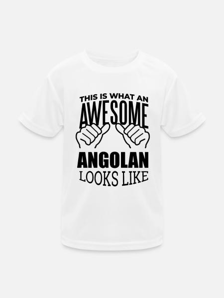 Angola Angola Angola - Kinder Funktions-T-Shirt - Weiß - Vorne