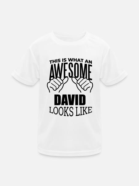 David David David - Kinder Funktions-T-Shirt - Weiß - Vorne