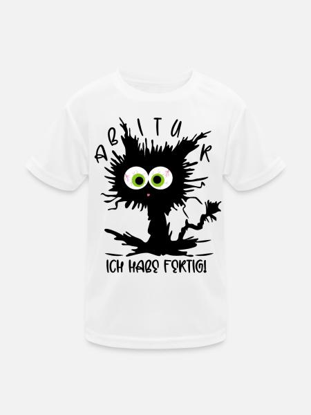 Abitur 2026 - Ich habe fertig - Gestresste Katze - Kinder Funktions-T-Shirt - Weiß