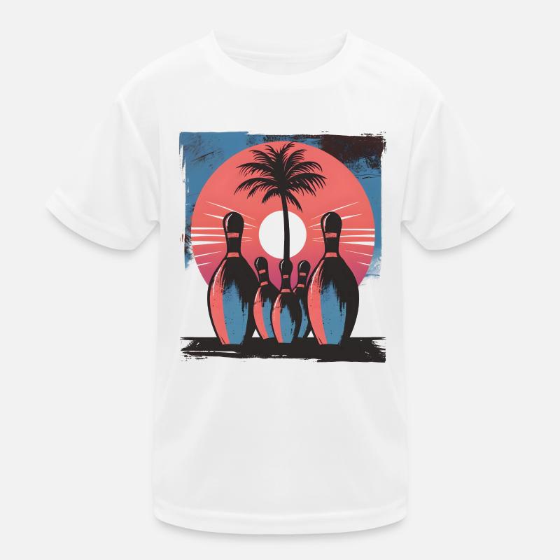 Bowling - Kinder Funktions-T-Shirt - Weiß