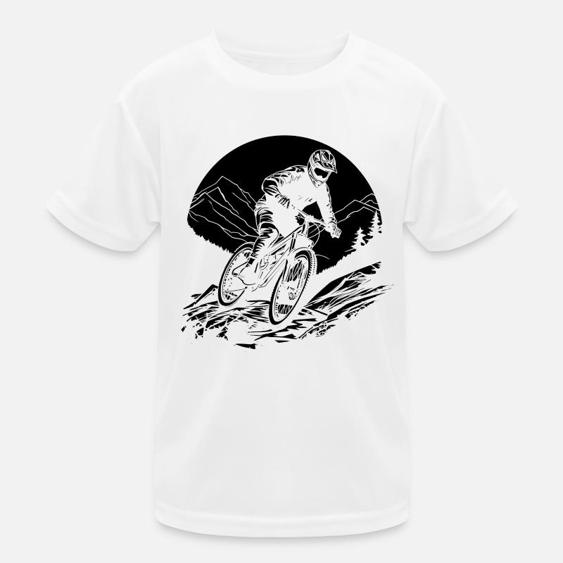 Mountainbiker Grafik Kinder Funktions-T-Shirt