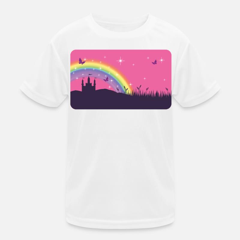 Fairytale Castle with Rainbow | personalizable Kids Functional T-Shirt